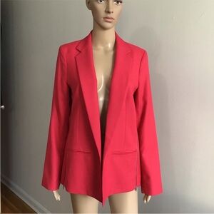 Club Monaco Pink Zipper Sides Wool Blend Open Blazer Size 10
